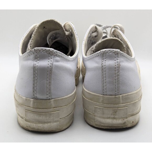 Converse PLATFORM White Leather Women's Size 10 One Star Chuck Taylor Shoes - Picture 5 of 8